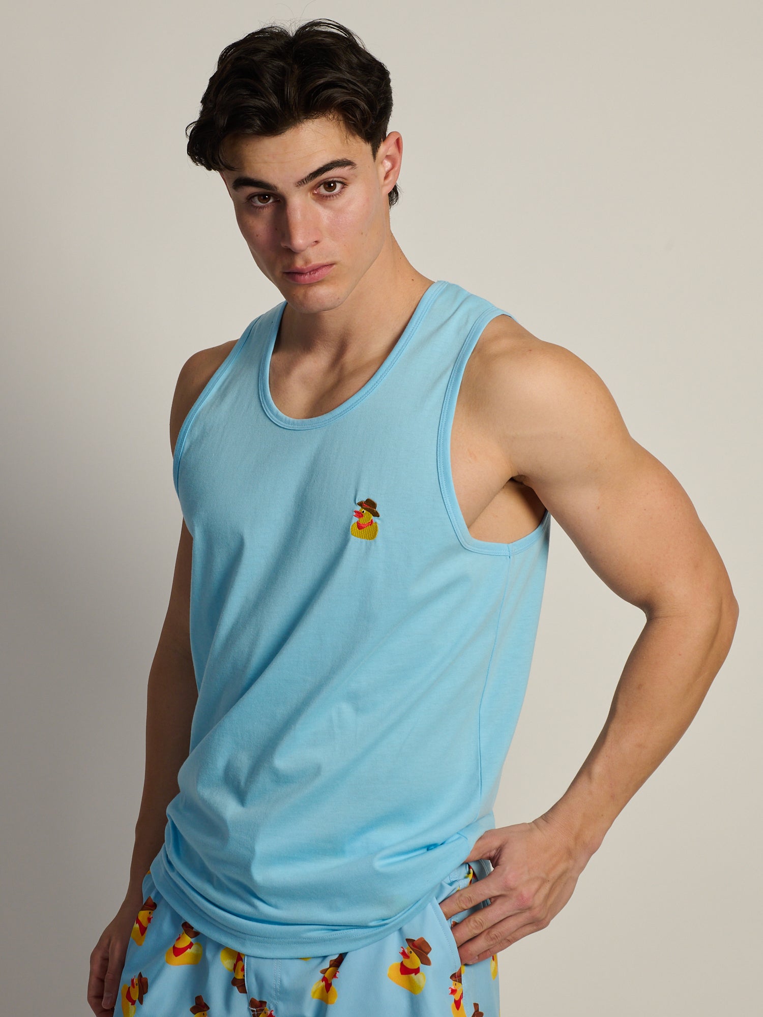 KOLBY COWBOY DUCK TANK TOP - LIGHT BLUE