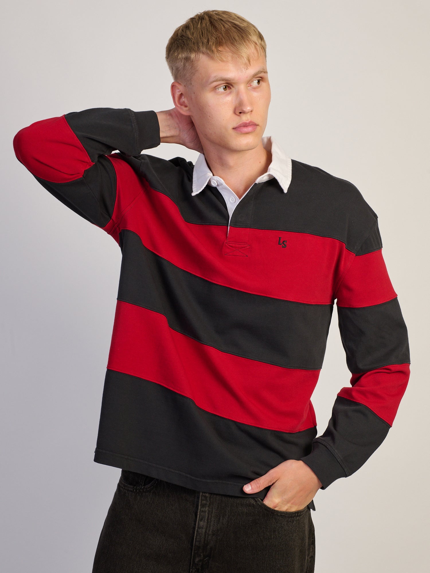 LEVIS PIECED UNION RUGBY TEE - B/R