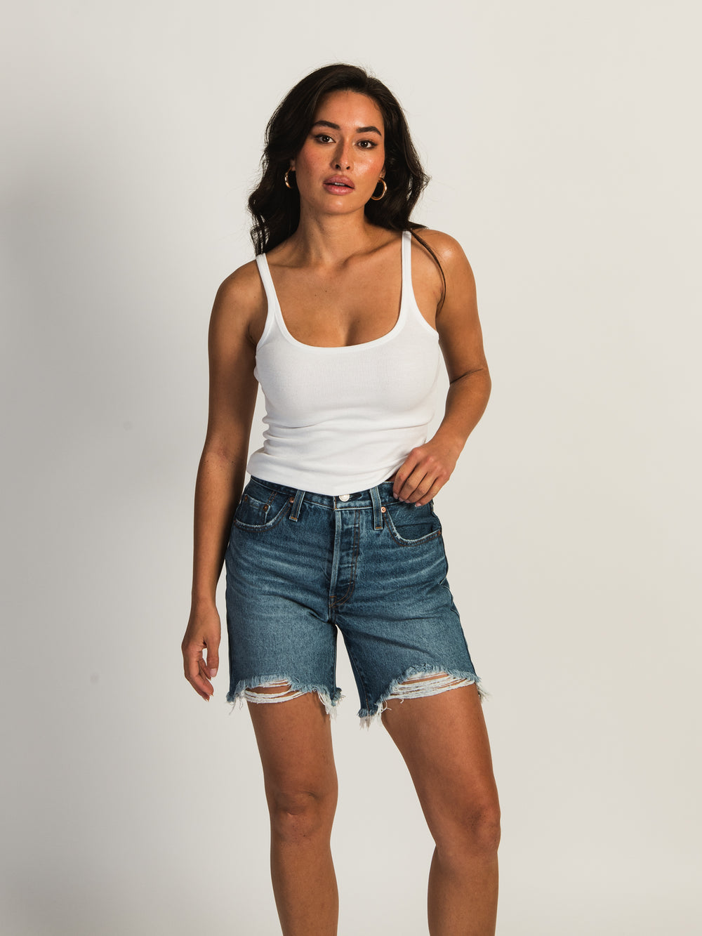 Levi's Women's 501 Mid Thigh Short, (New) Blue at  Women's Clothing  store