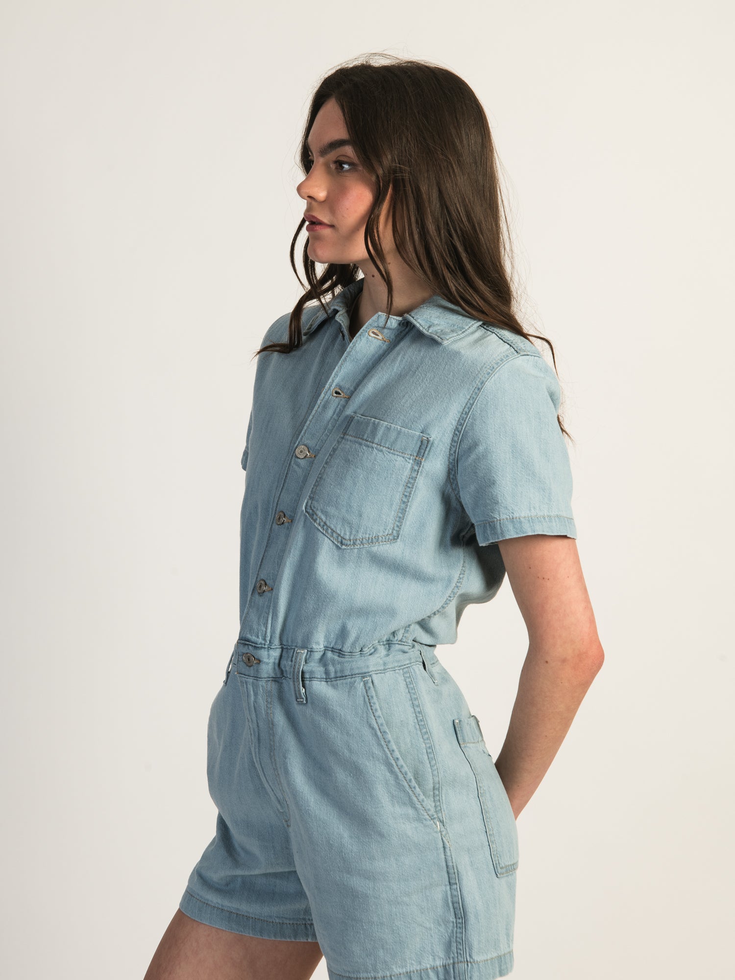 Vintage Little Levi's Denim Jumper shops Long Sleeved Romper Coveralls Size 5