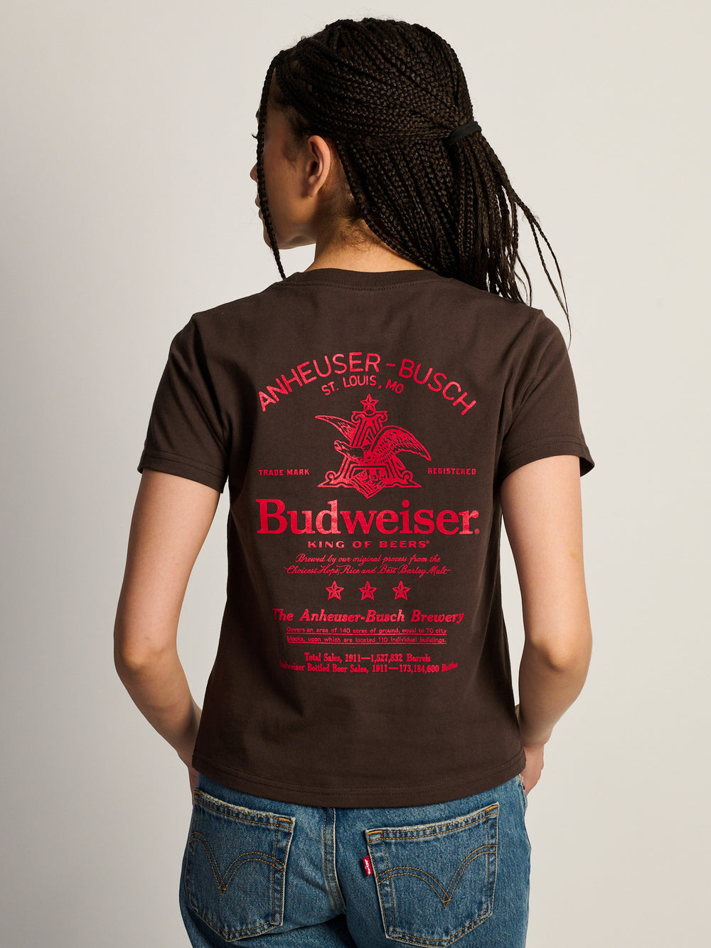 T-SHIRT BUDWEISER SCRIPT BOXY