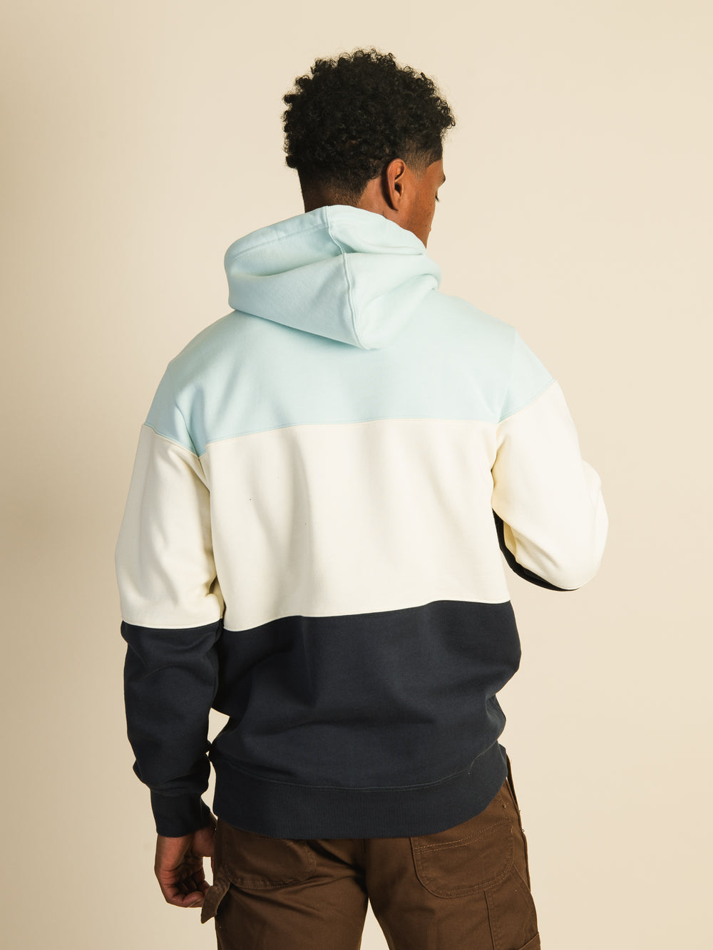 RUSSELL ATHLETIC STYLE COLOUR BLOCK PULL OVER HOODIE