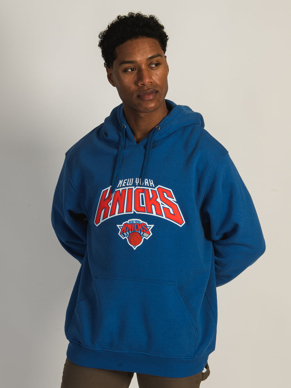 New York Knicks NBA Colour Block Blue Pullover Hoodie