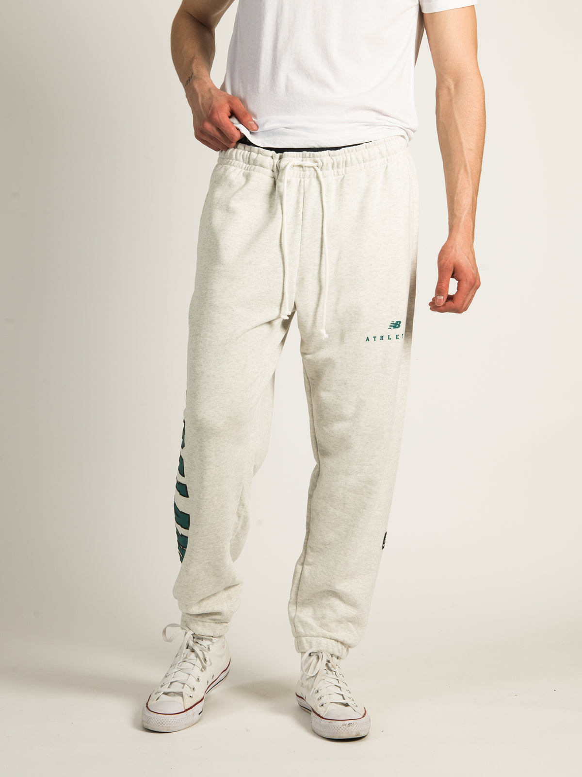 White Basic Fleece Jogger Pants, PacSun