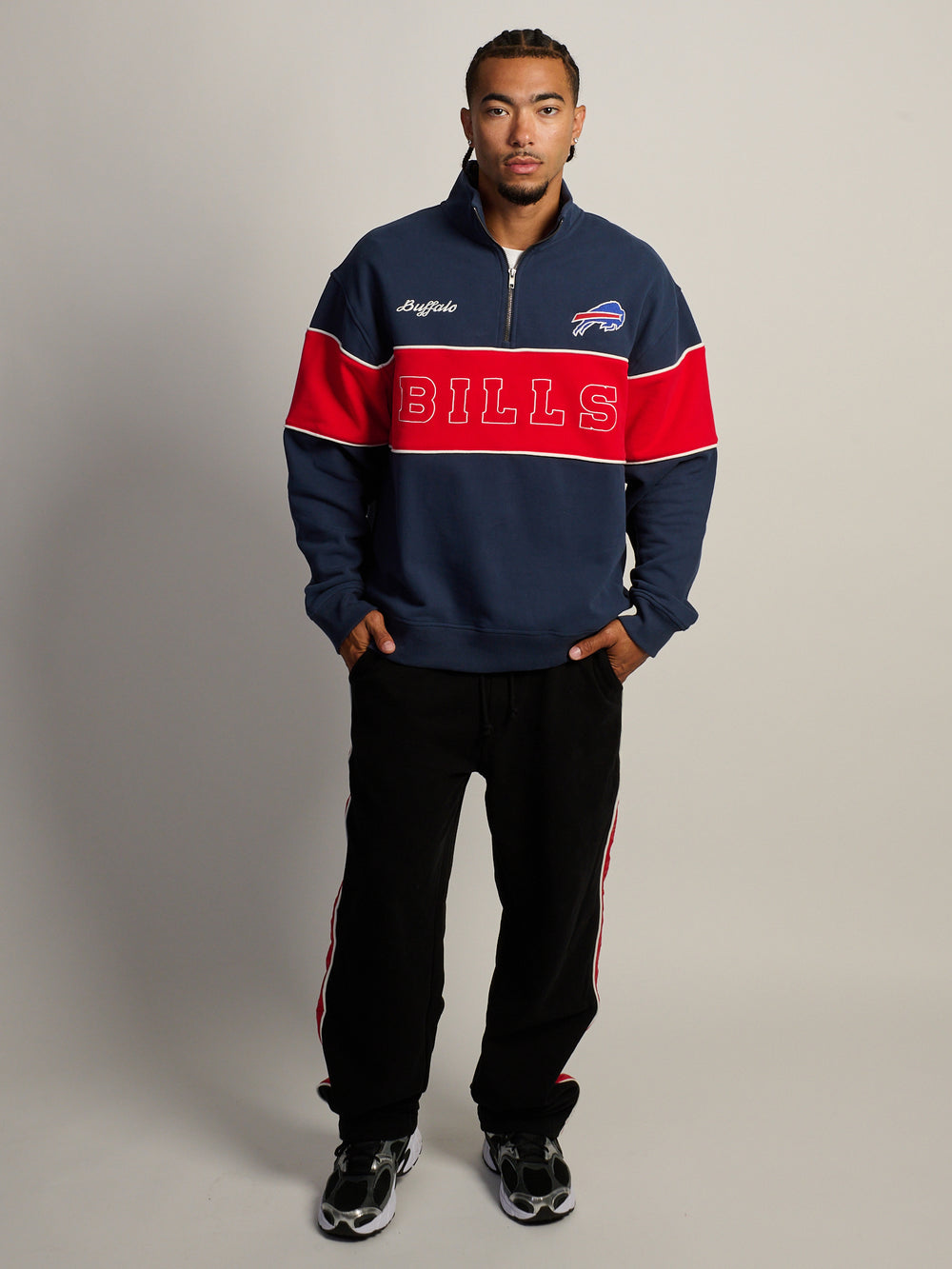 NFL BILLS SWEAT À CAPUCHE ZIPPÉ DÉTENDU QUARTIER