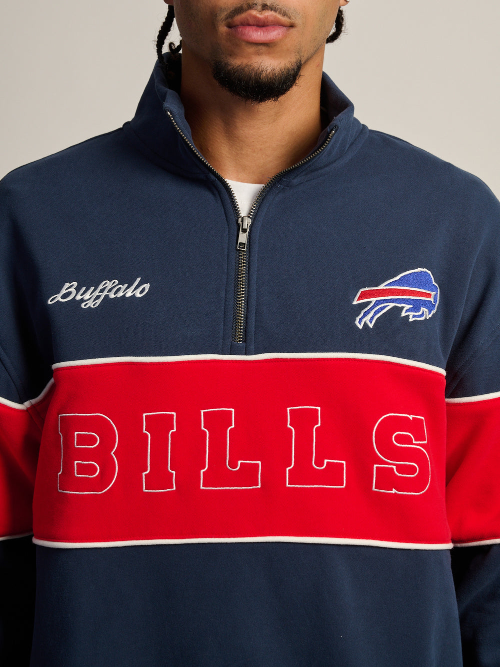 NFL BILLS SWEAT À CAPUCHE ZIPPÉ DÉTENDU QUARTIER
