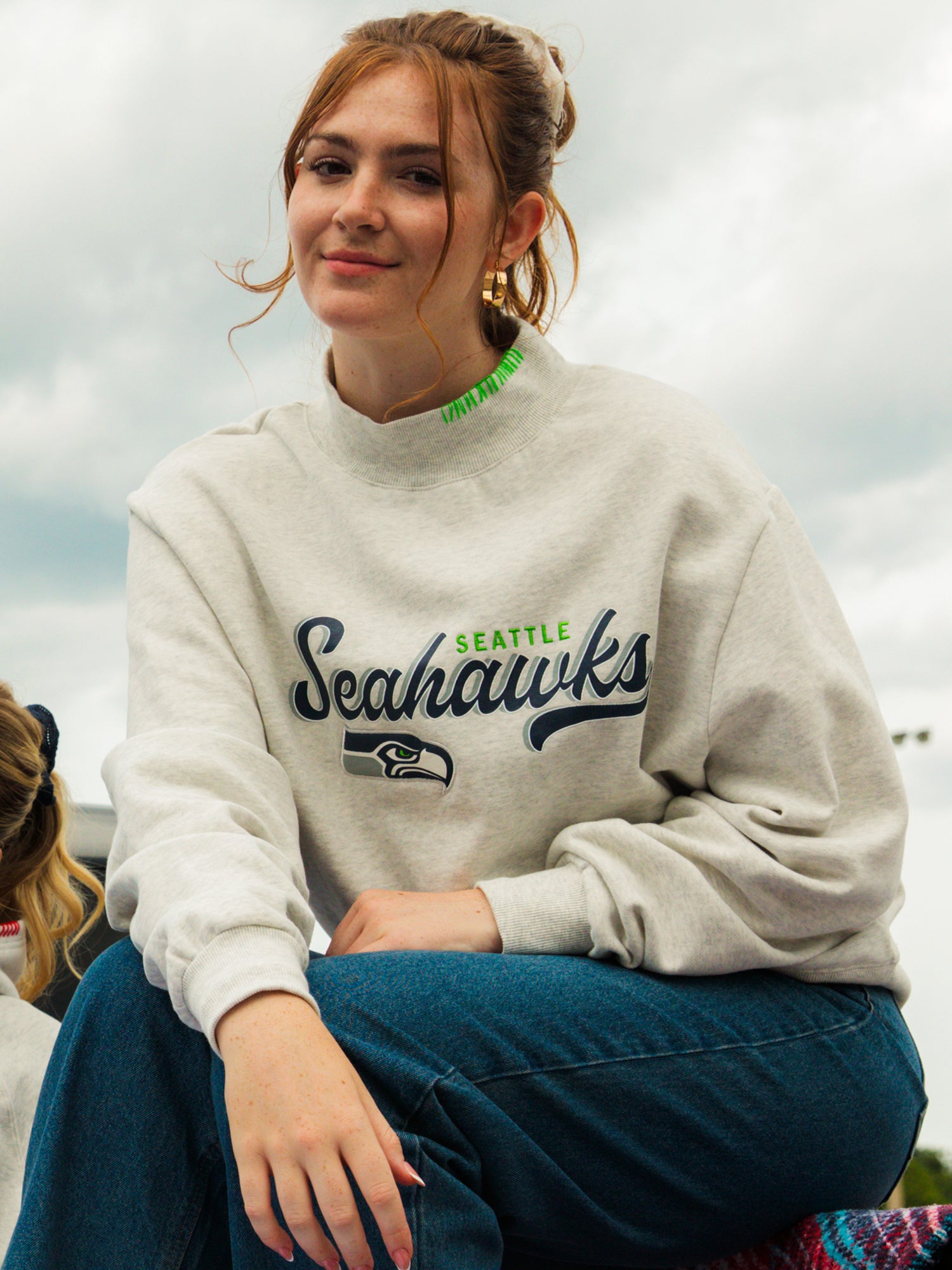 NFL SEATTLE SEAHAWKS STITCH MOCKNECK