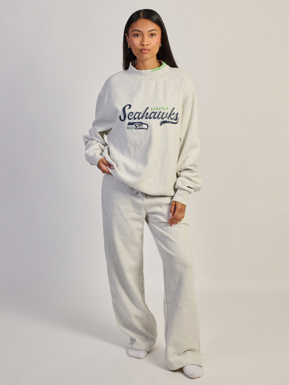 NFL SEATTLE SEAHAWKS STITCH MOCKNECK