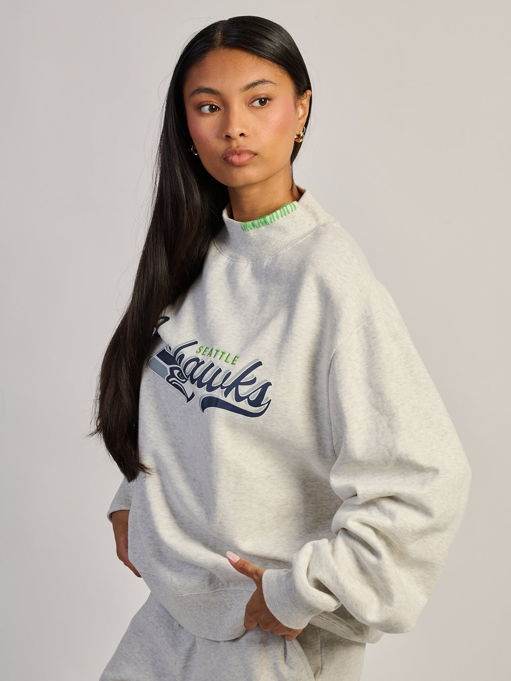 NFL SEATTLE SEAHAWKS STITCH MOCKNECK