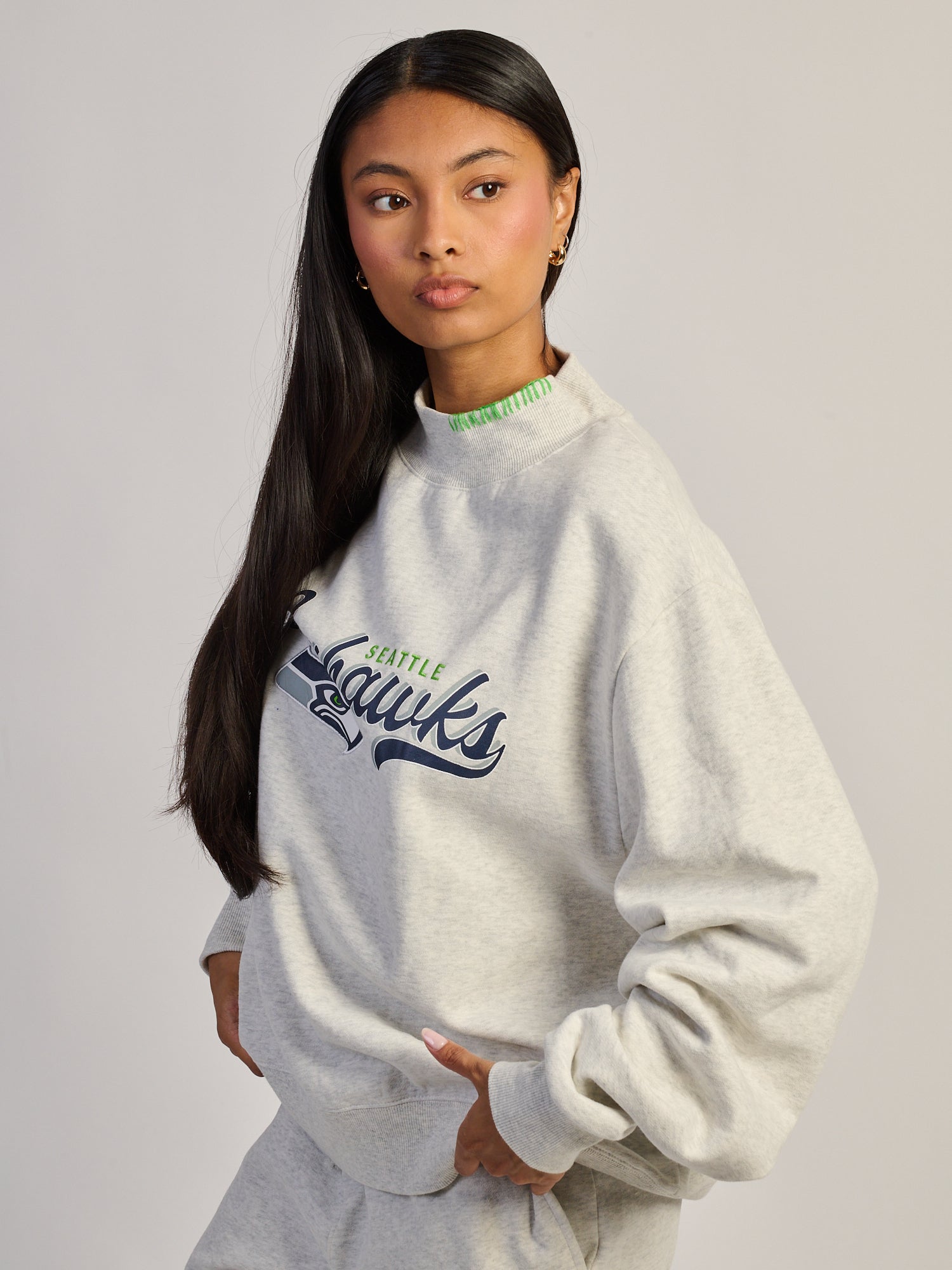 NFL SEATTLE SEAHAWKS STITCH MOCKNECK