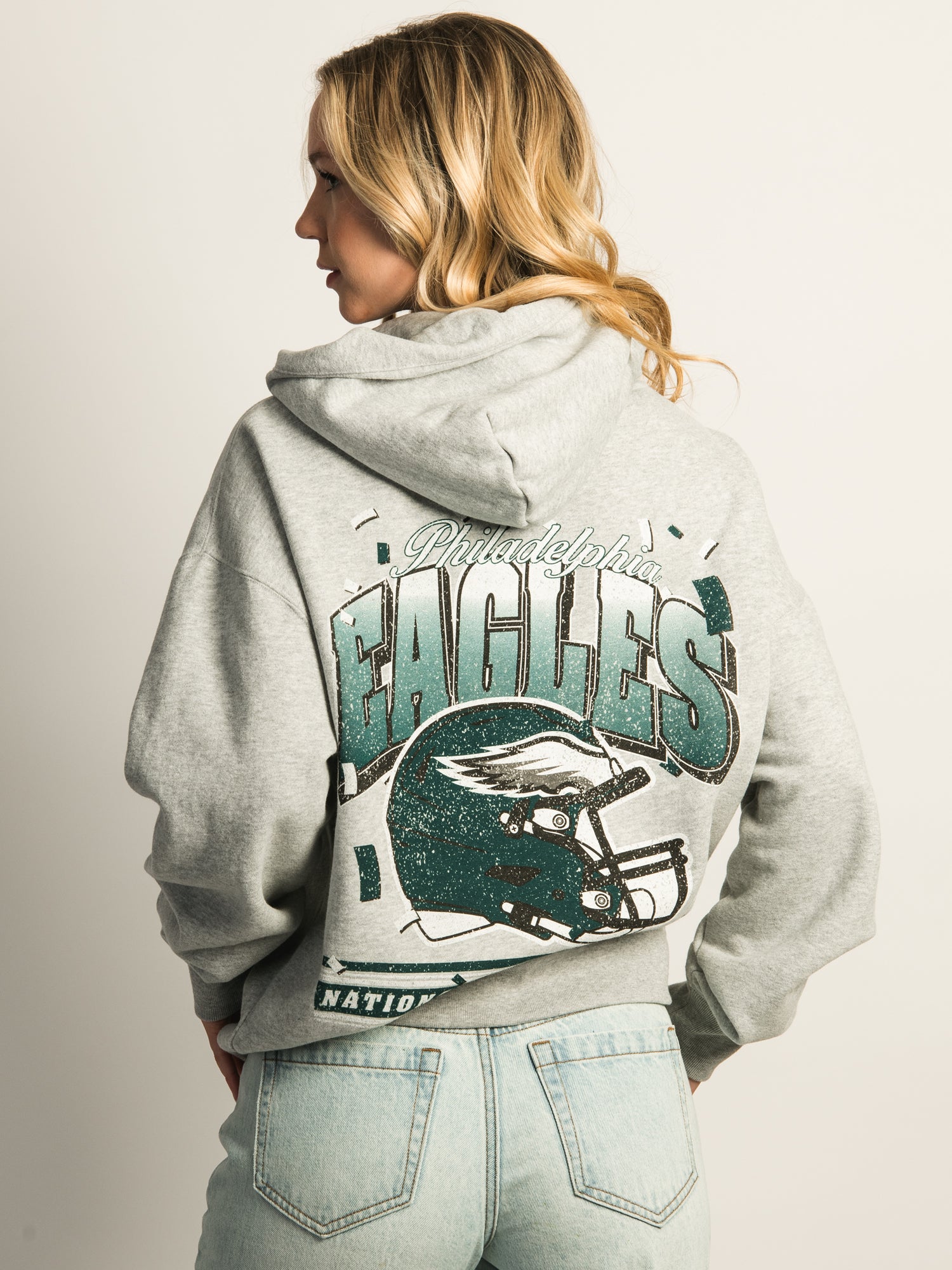 NFL EAGLES 3段ロゴプリントパーカー ×ヴィンテージ バイカラーベスト Philadelphia Eagles Tri Color Block Hoodie – Junk Food Clothing