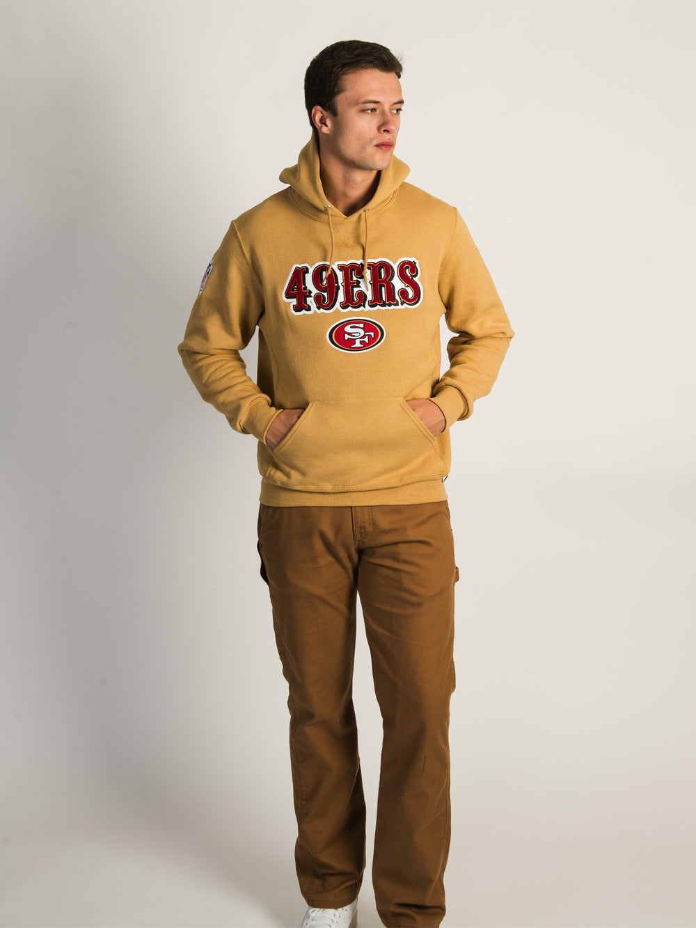 49ers M Starter Snap Fleece Pullover Hoodie - The Locker Room of