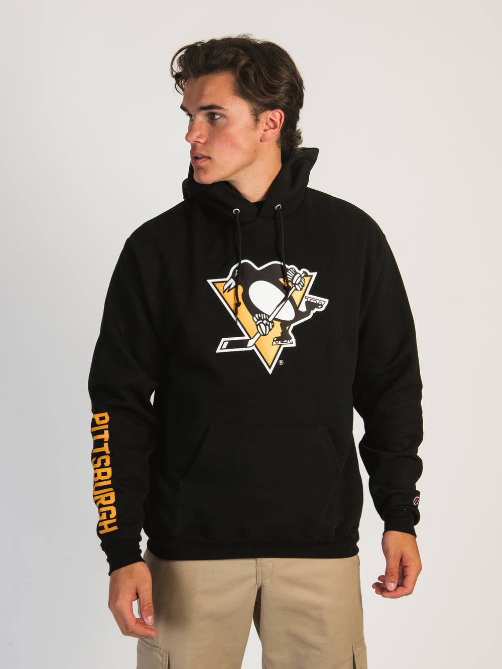 Pittsburgh Penguins Adidas Hockey NHL Black Hoodie Sweatshirt Small Good  Cond