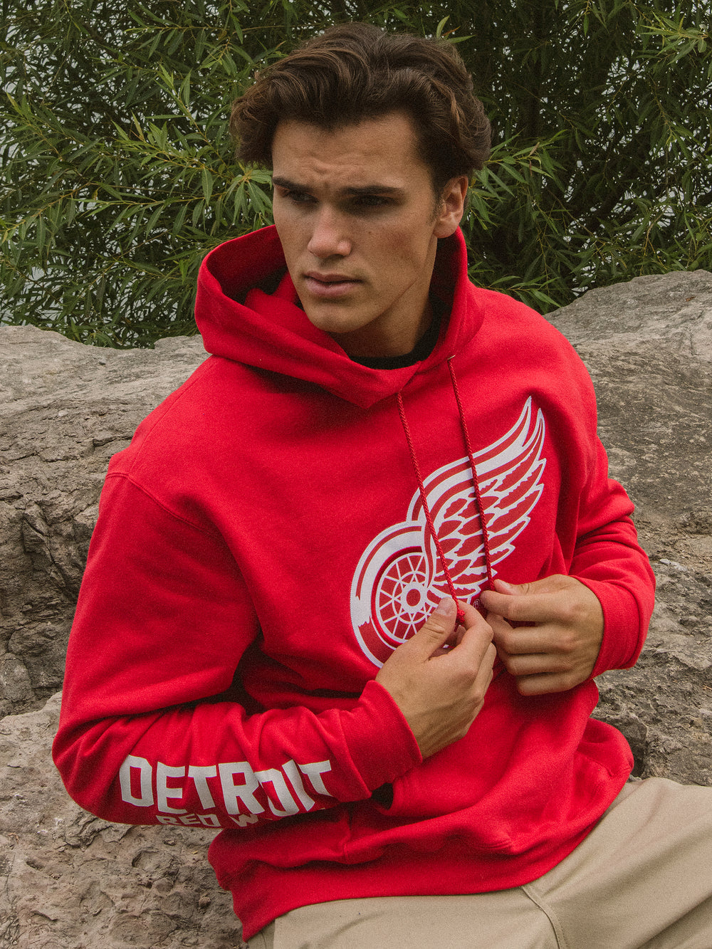 NHL Detroit Red Wings Hockey Logo Champion Hooded Sweatshirt Men