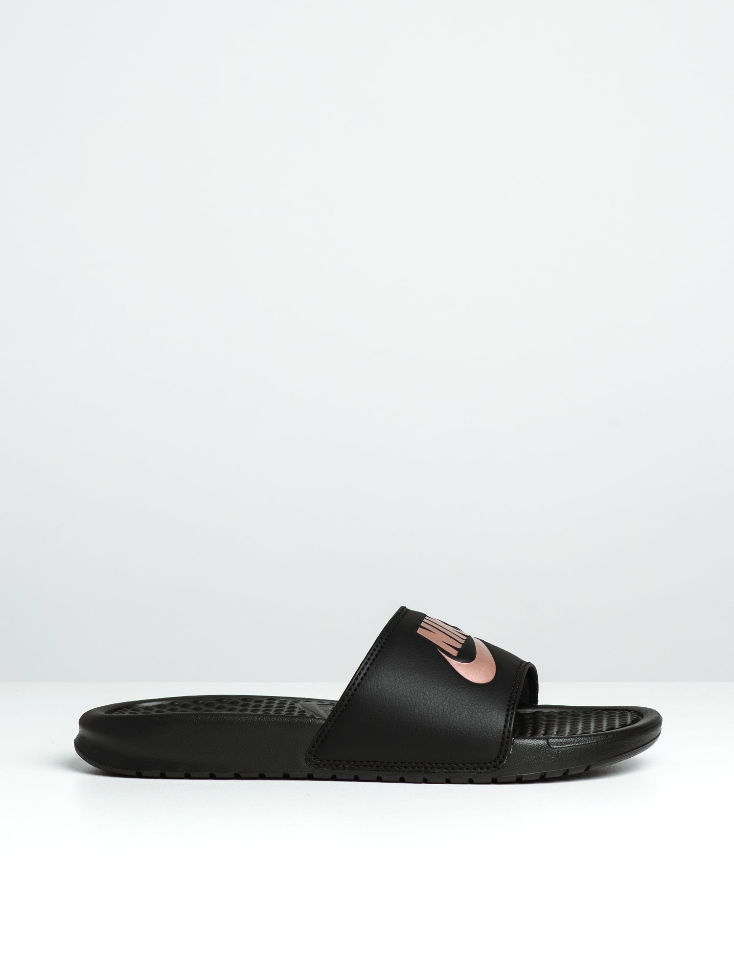 Nike benassi slides women's black and white hotsell