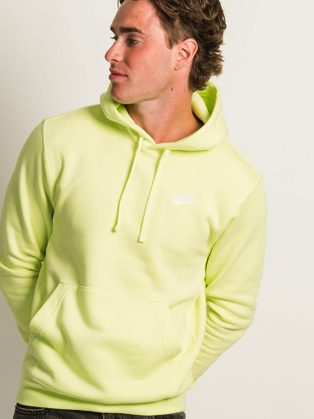 NIKE SPORTSWEAR CLUB PULL OVER HOODIE- LEMON TWIST
