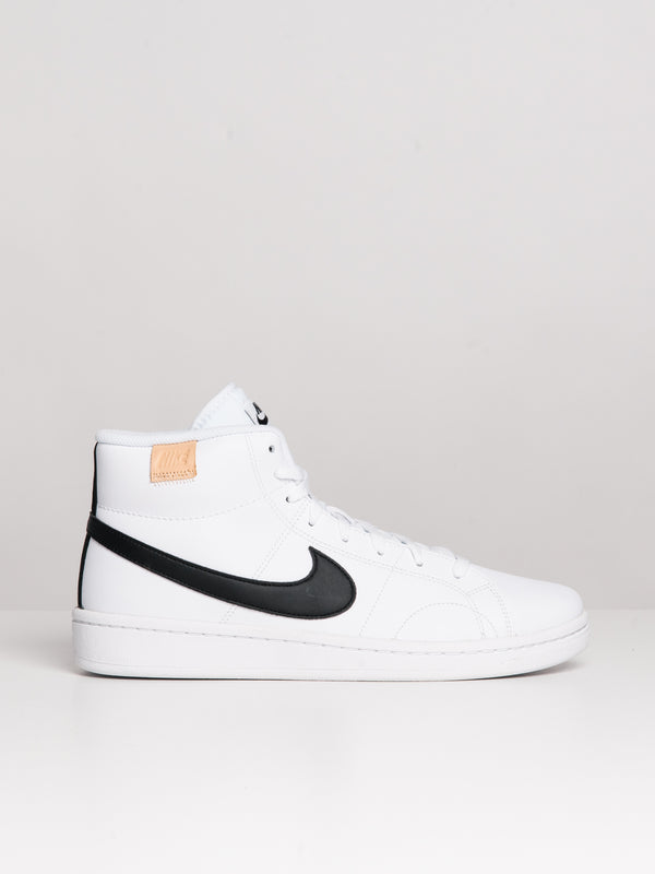 MENS NIKE COURT ROYALE 2 MID SNEAKER - WHITE/BLACK