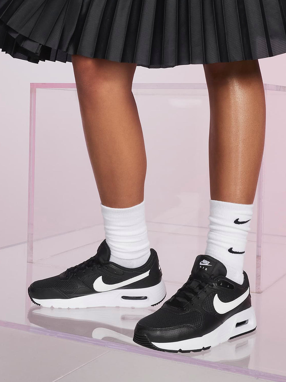 WOMENS NIKE AIR MAX SC SNEAKER BLACK/WHITE - Main Image