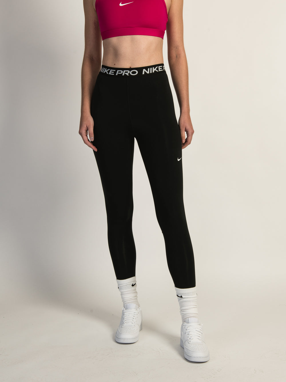 Nike Pro Womens Mid-Rise 7/8 Printed Leggings Black XL