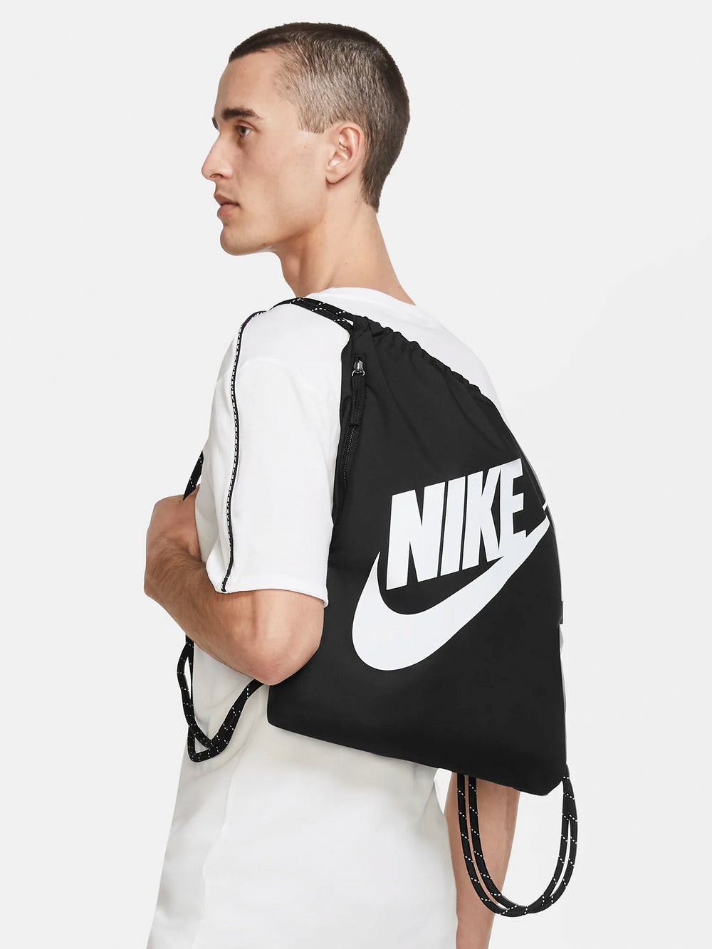 NIKE HERITAGE DRAWSTRING BAG - BLACK