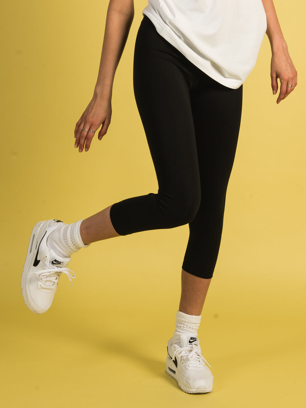 Nike DD0247-010 Tight Mid Rise Crop Leggings Womens Black Size Small 
