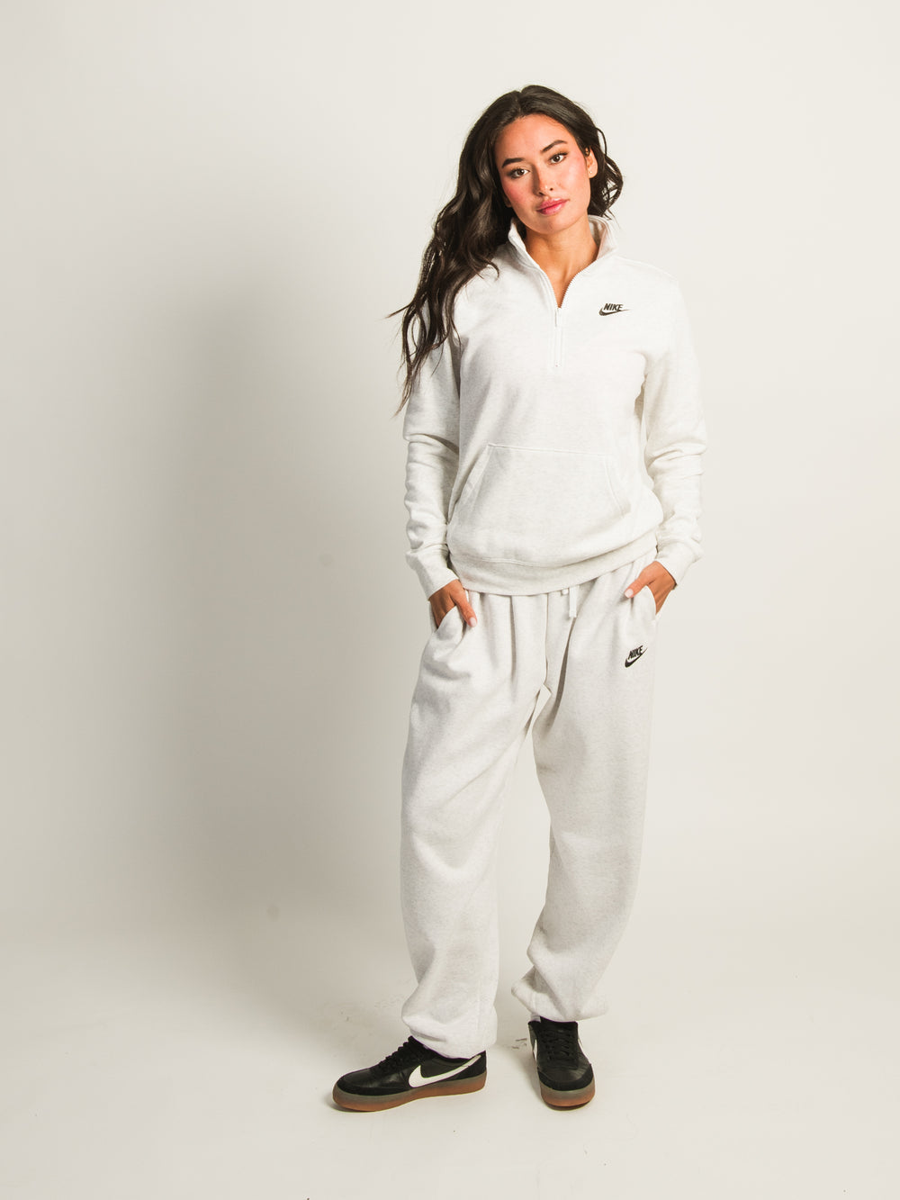 NIKE SPORTSWEAR CLUB FLEECE QUARTER ZIP - BIRCH