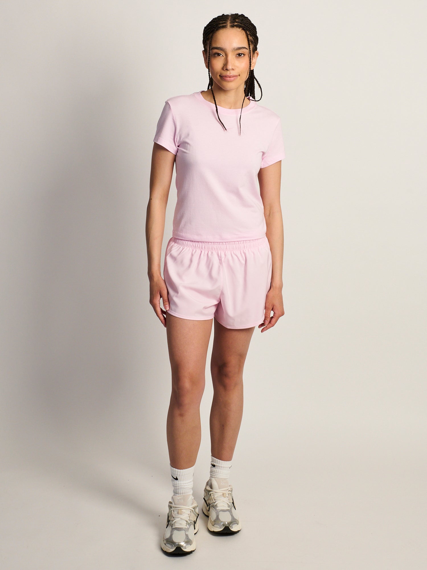 SHORT 3in TAILLE MI-HAUTE NIKE ONE DR – ROSE/BLANC