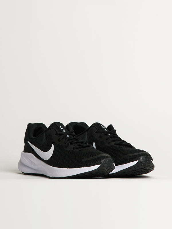 MENS NIKE REVOLUTION 7 RUNNING SHOE - BLACK/WHITE