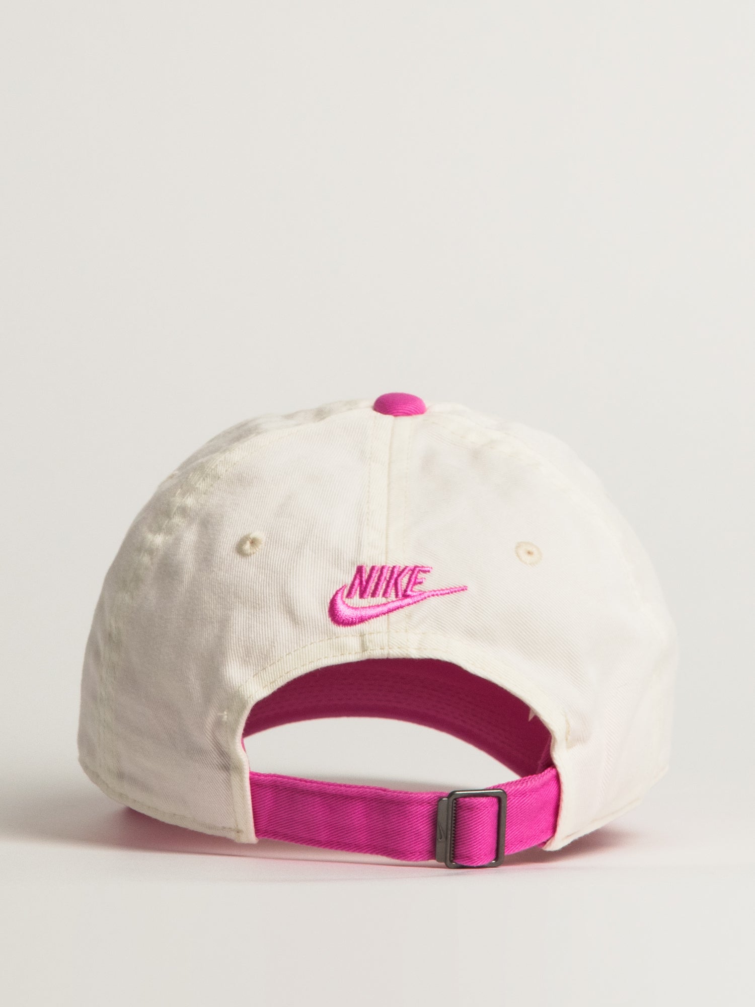white and pink nike hat
