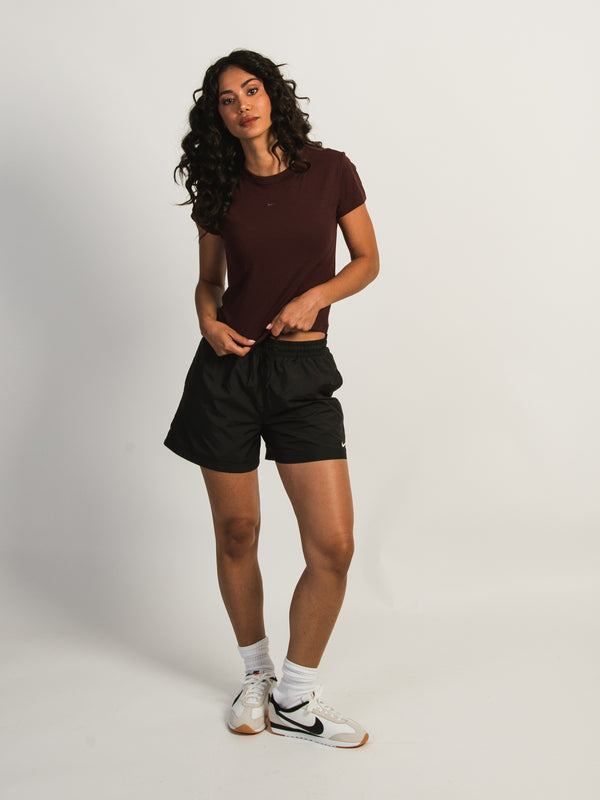 NIKE SPORTSWEAR CHILL KNIT CROP TEE - BURGUNDY