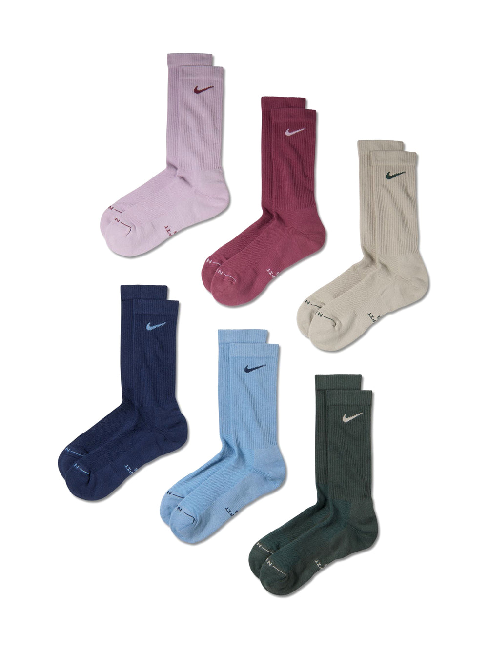 NIKE EVERYDAY CUSHIONED DRI-FIT 6PK SOCK - MULTI