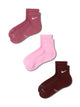 NIKE EVERYDAY CHEVILLE 3 PACK CHAUSSETTES - MULTI