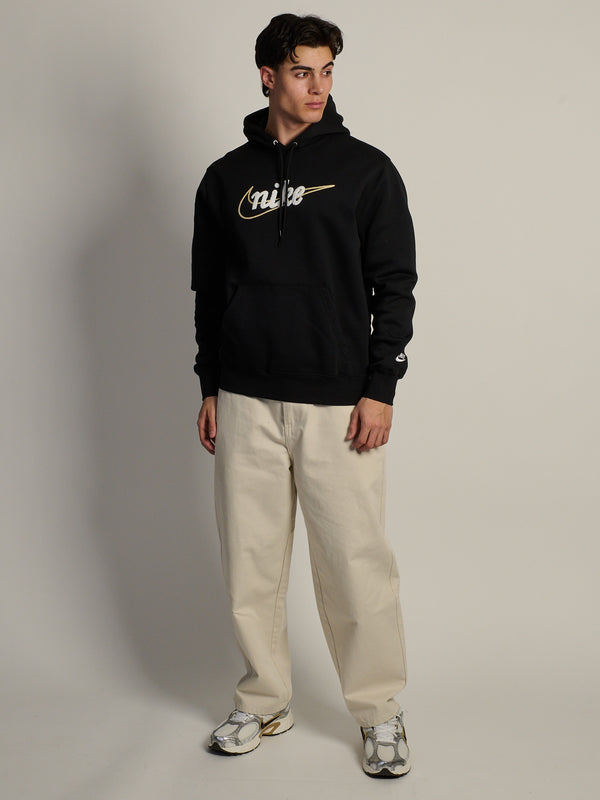 NIKE CLUB CHENILLE PULL OVER HODDIE - BLACK