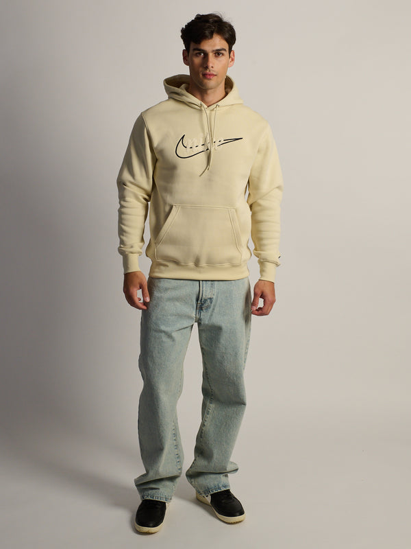 NIKE CLUB CHENILLE PULL OVER HODDIE - LIGHT KHAKI