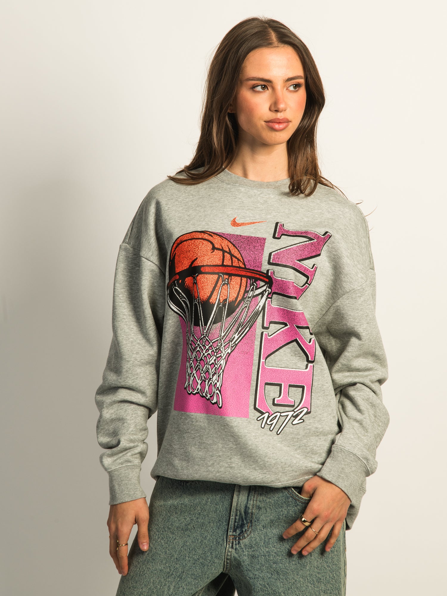 PULL-OVER MOLLETONNÉ À COL RAS DU COU NIKE CLUB FLEECE LOOSE