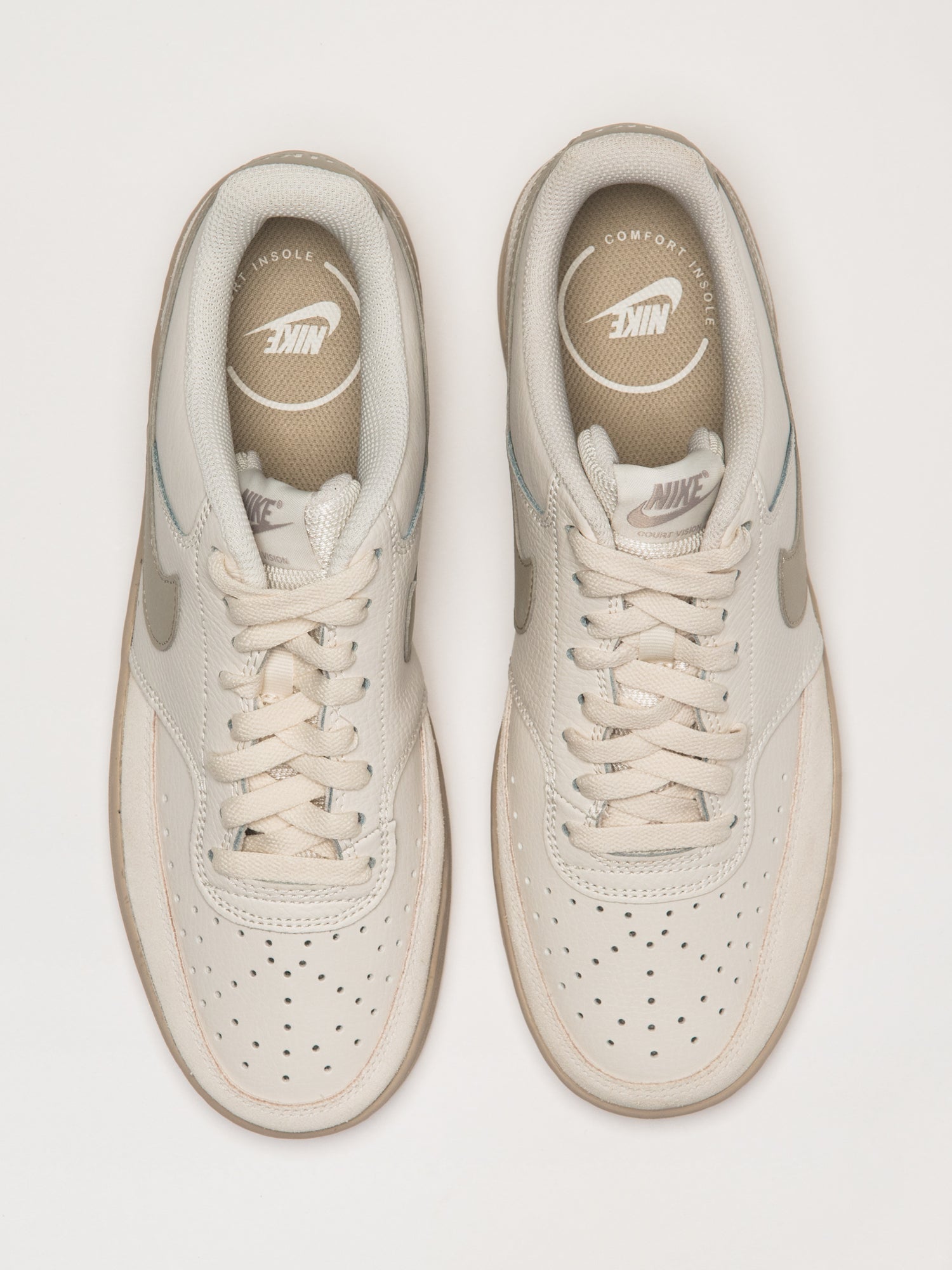 NIKE COURT VISION LO SUEDE SNEAKER - CREAM