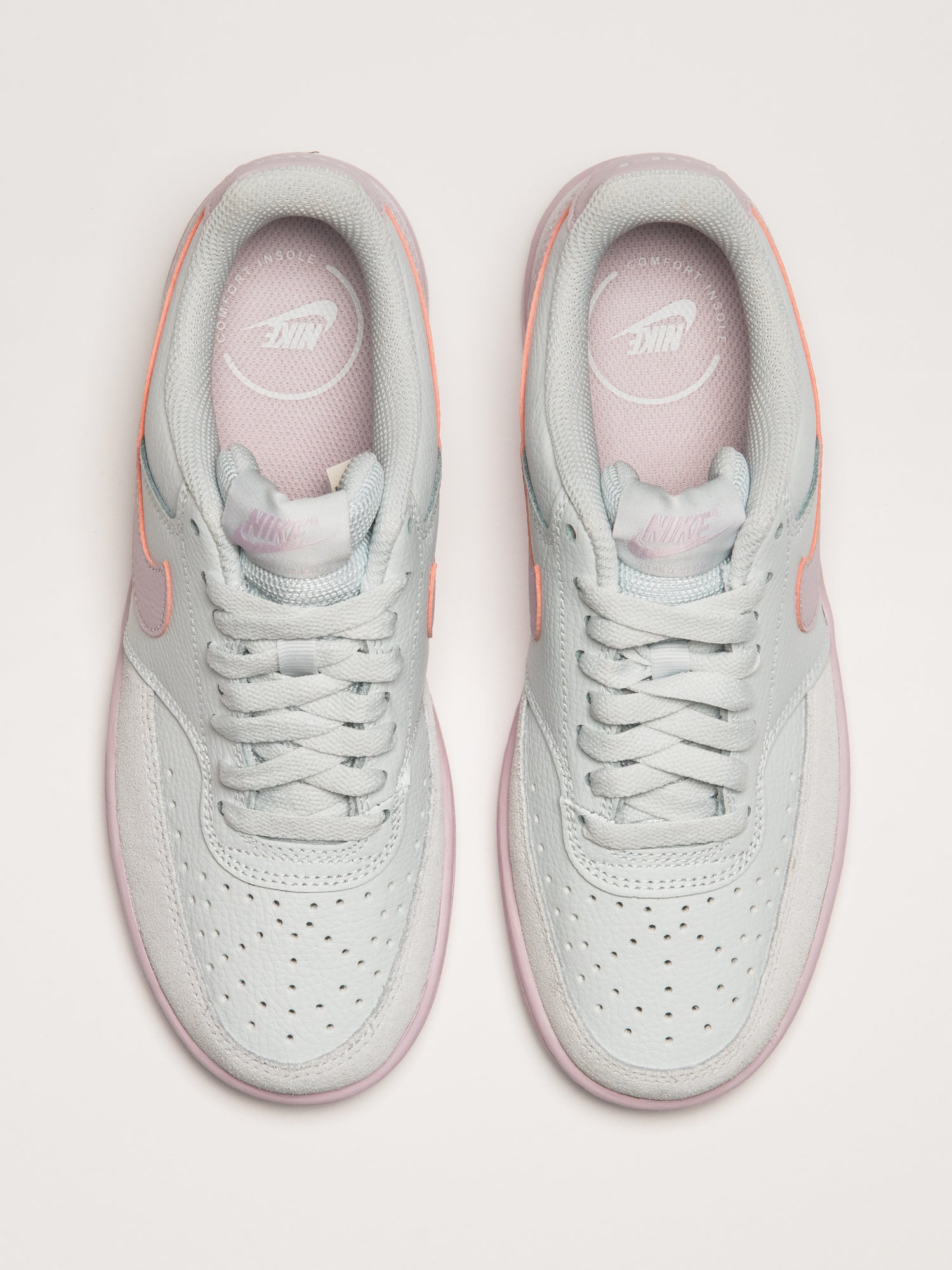 NIKE COURT VISION LO SUEDE SNEAKER - BLANC/ROSE