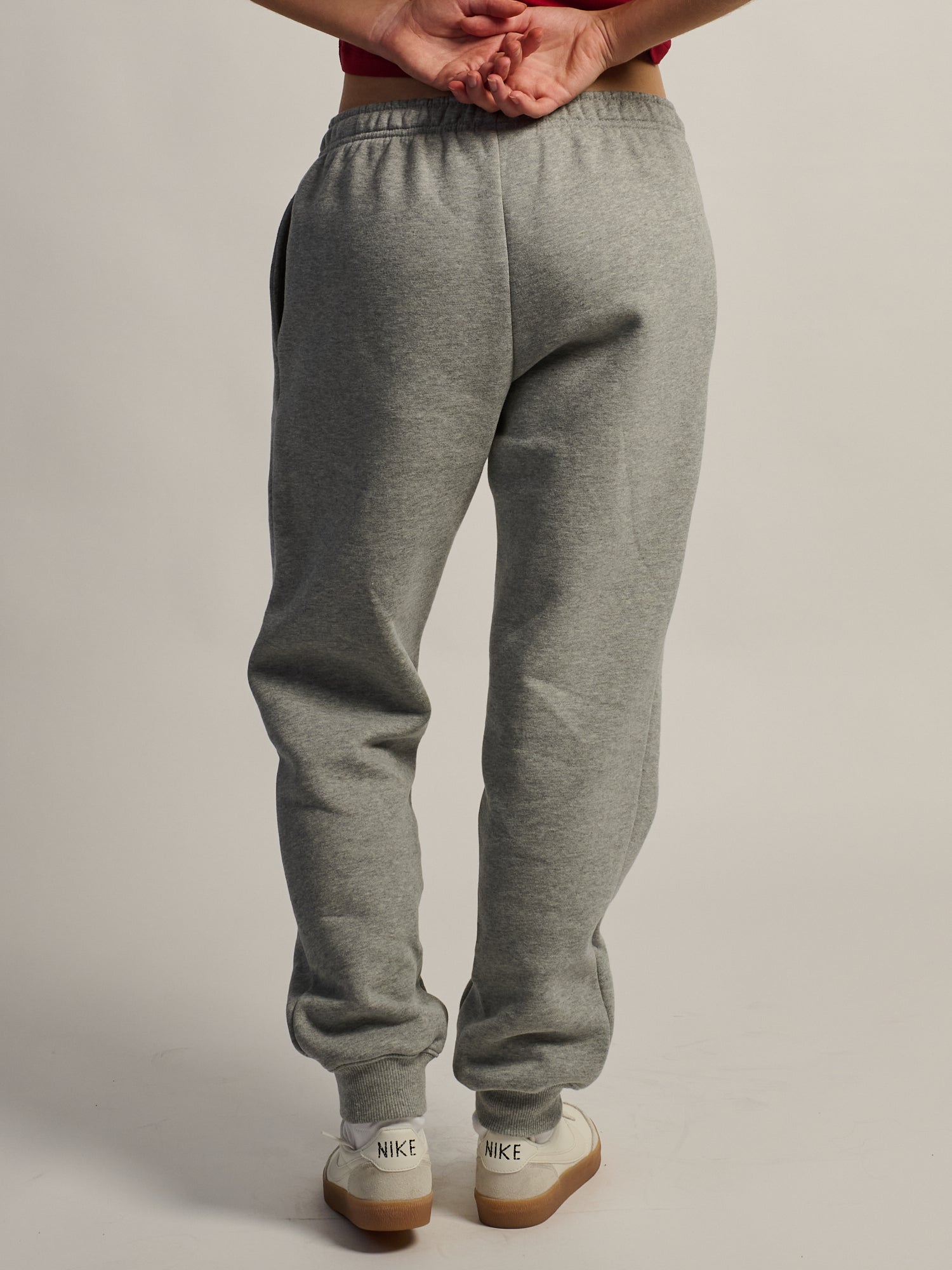 NIKE STUDIO FLEECE MID RISE JOGGER - DARK GREY