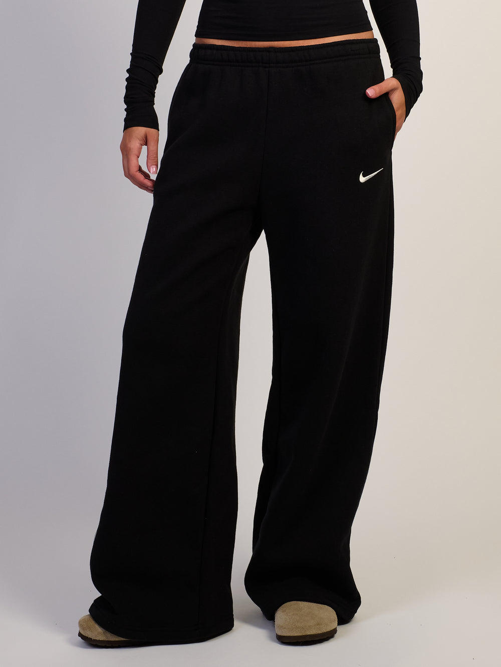 NIKE STUDIO FLEECE WIDE LEG PANTS