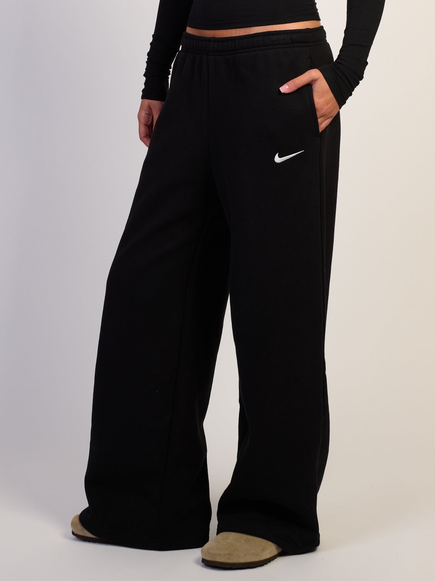 NIKE STUDIO FLEECE WIDE LEG PANTS