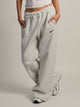 NIKE STDO FLEECE PANTALON LARGE TAILLE MI-HAUTE - GRIS CHINÉ