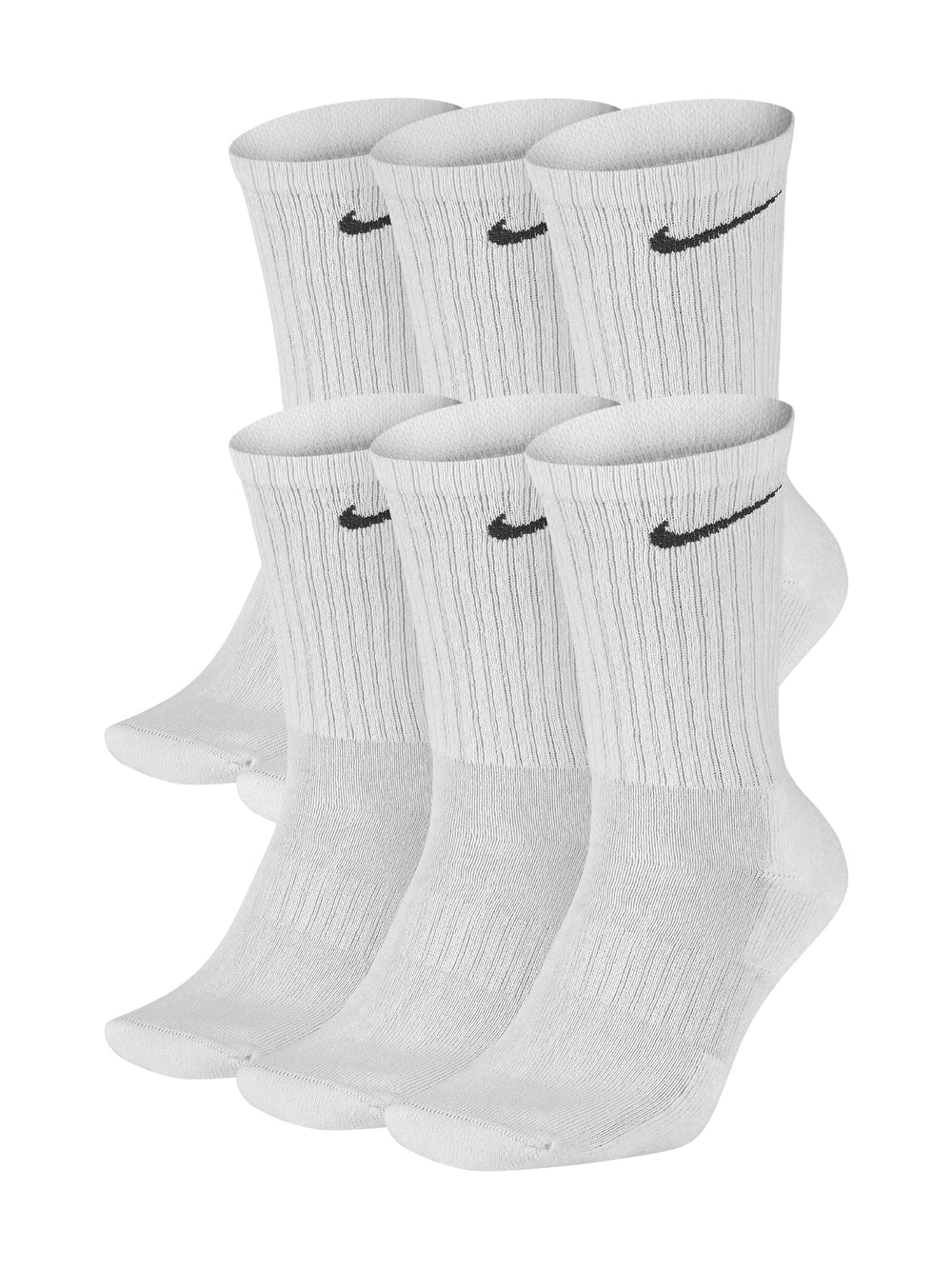 Nike Everyday Plus Cushioned Ankle Socks 6 Pack Men's 8-12 White NEW  SX6899-100