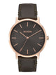 NIXON NIXON PORTER LEATHER - ROSE GOLD/GUN WATCH - CLEARANCE - Boathouse