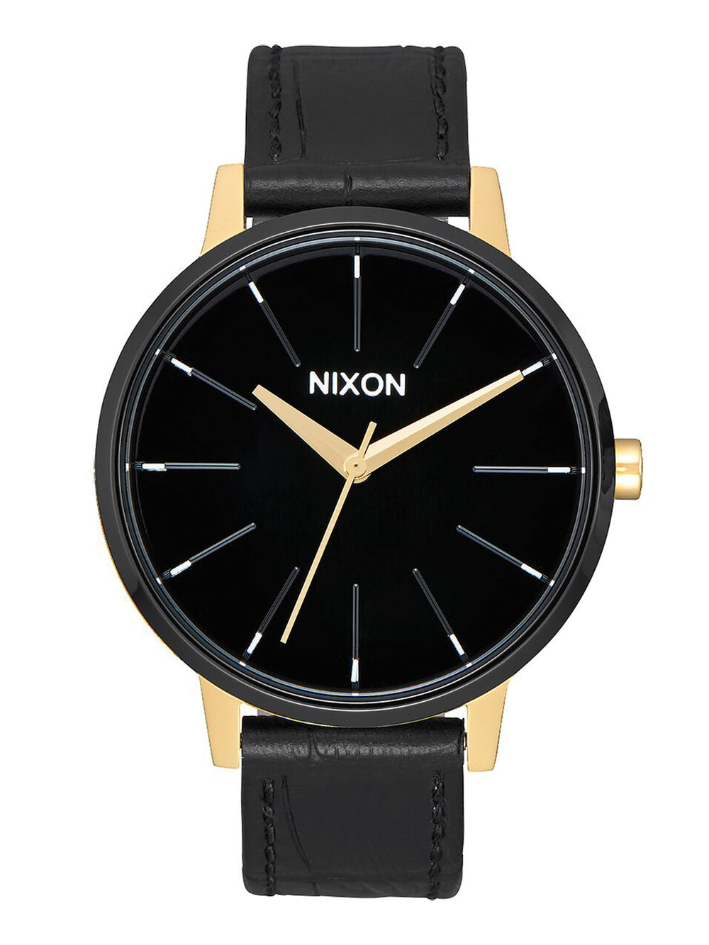 NIXON KENSINGTON LEATHER - GOLD/BLACK/WHT WATCH - CLEARANCE