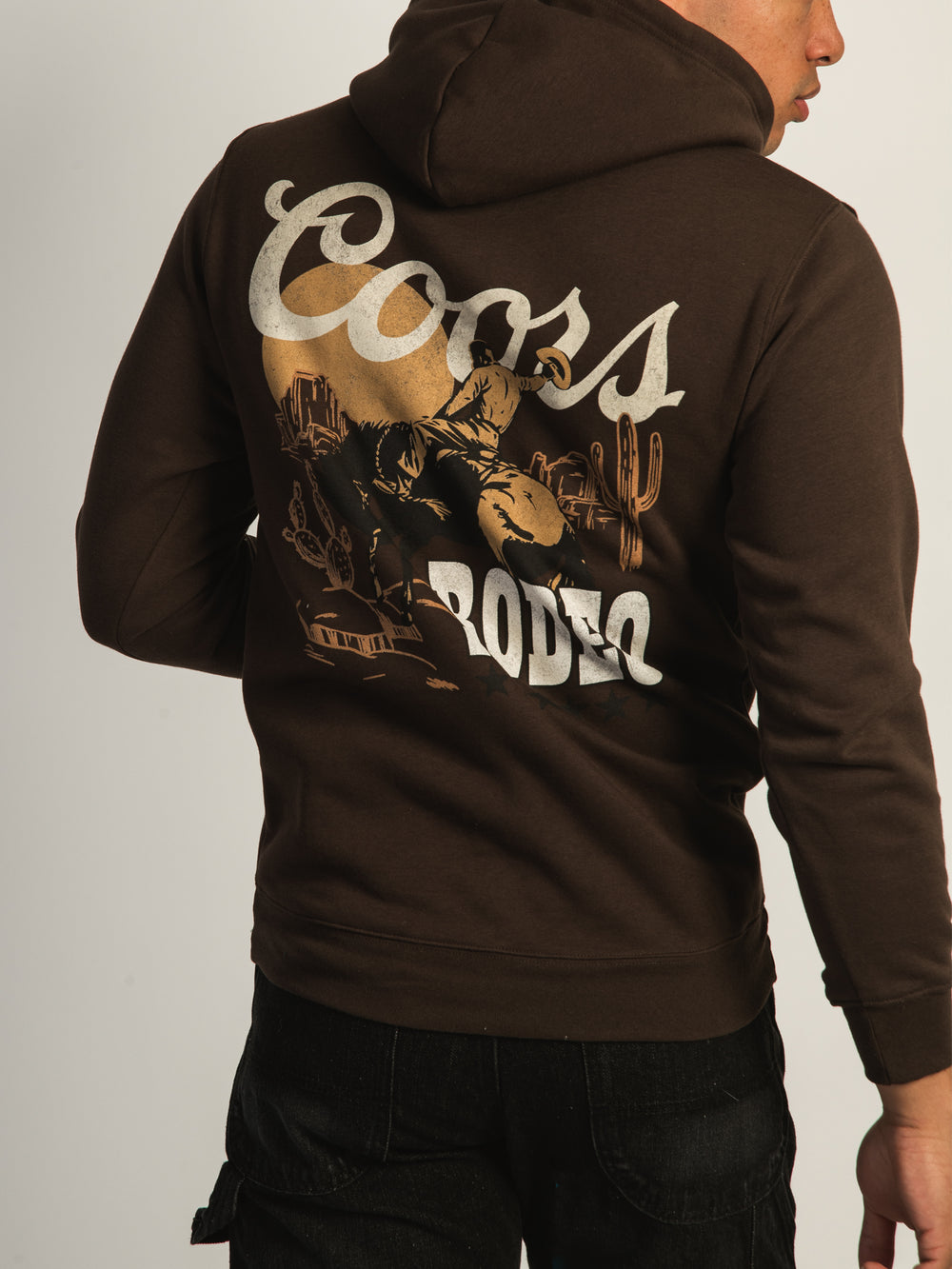 COORS RODEO PULLOVER HOODIE-BROWN