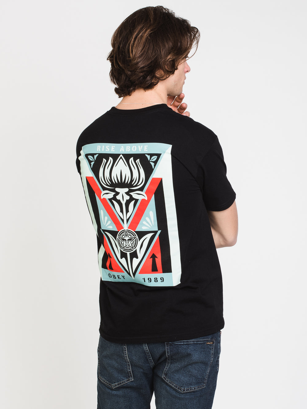 OBEY RISE ABOVE FLOWER T-SHIRT  - CLEARANCE