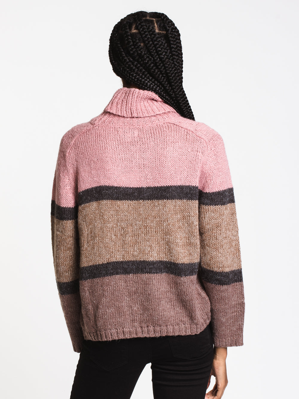 WOMENS SANDIS KNIT SWEATER - ROSE STRIPE - CLEARANCE