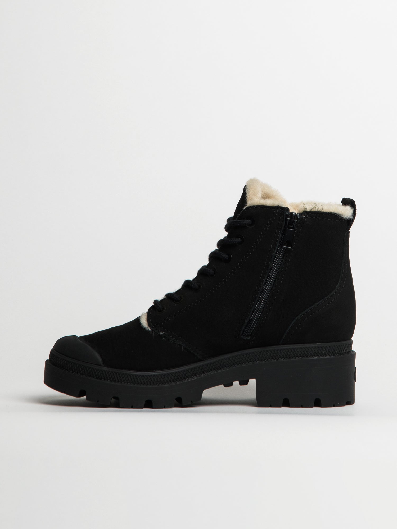 WOMENS PALLADIUM PALLABASE WOOL-LINED NUBUCK ZIP - CLEARANCE
