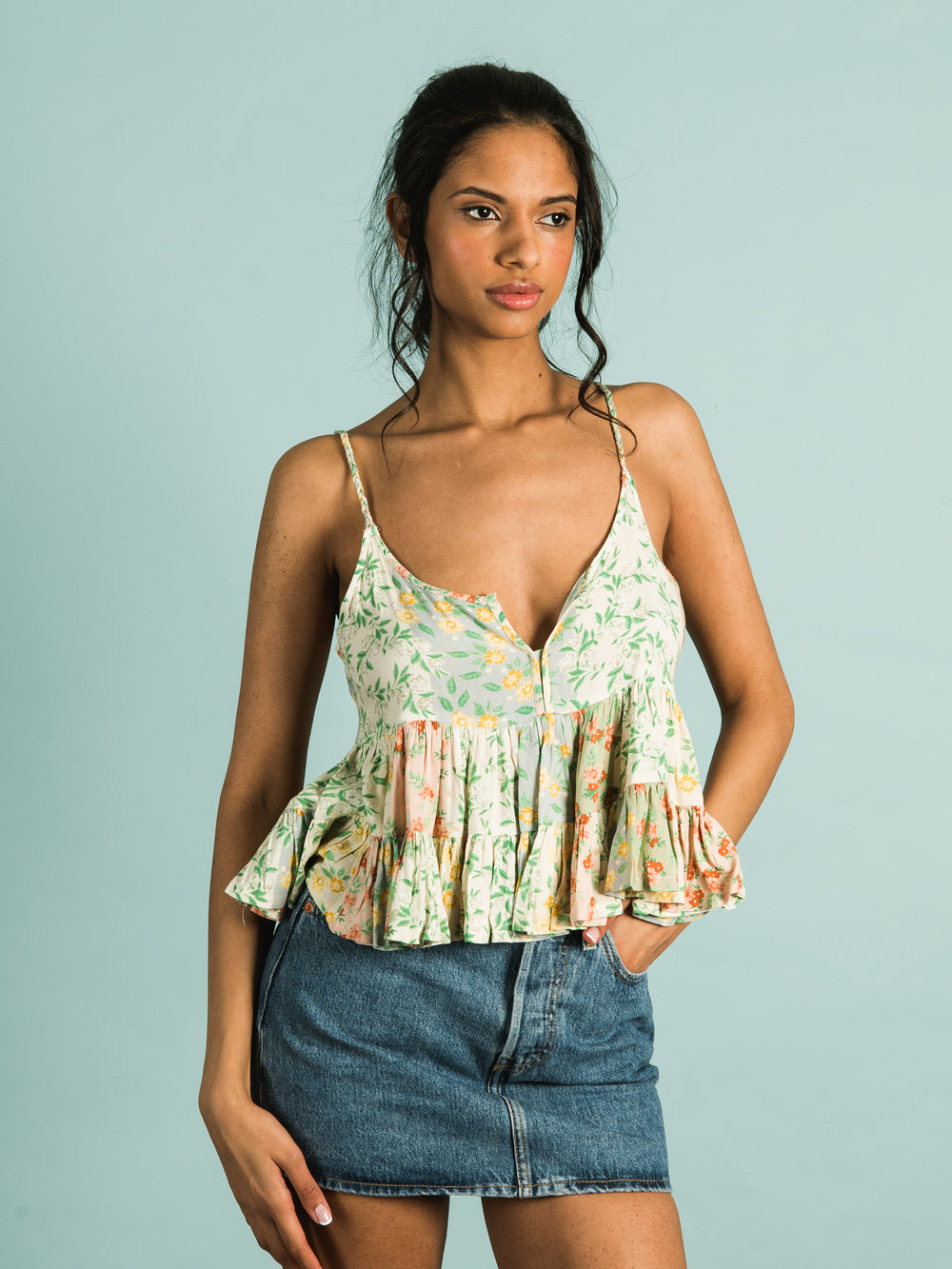 Patrons of Peace Women's Margo Floral Embroidered Cami Top