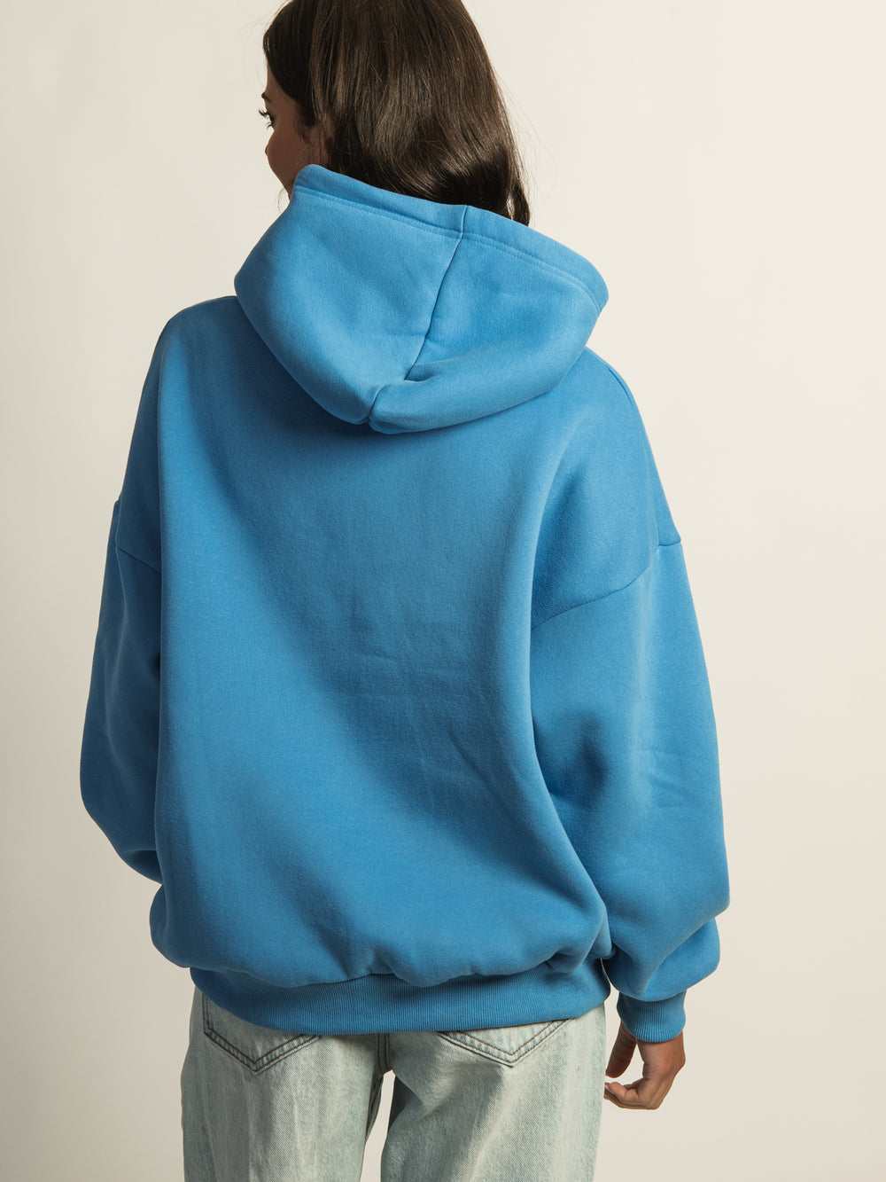 PRINCESS POLLY BRT BLU HOODIE W/ PINK CHEST PRINT